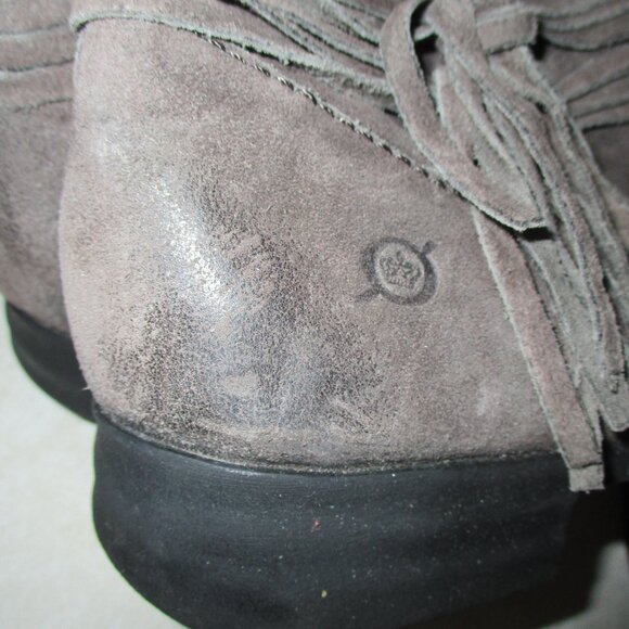 Born Ankle Boots Grey Suede Tassel Fringe Boho Women's 8 - Picture 5 of 8